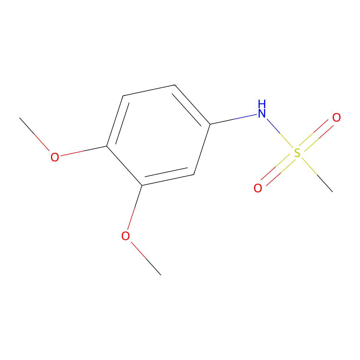 N-(3,4-dimethoxyphenyl)methanesulfonamide molecular structure, CAS 425613-39-4