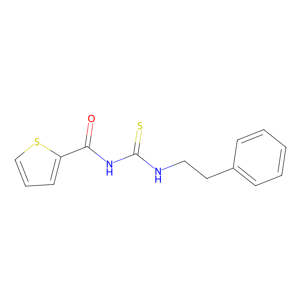 1-(2-Phenylethyl)-3-(thiophene-2-carbonyl)thiourea molecular structure, CAS 425613-42-9
