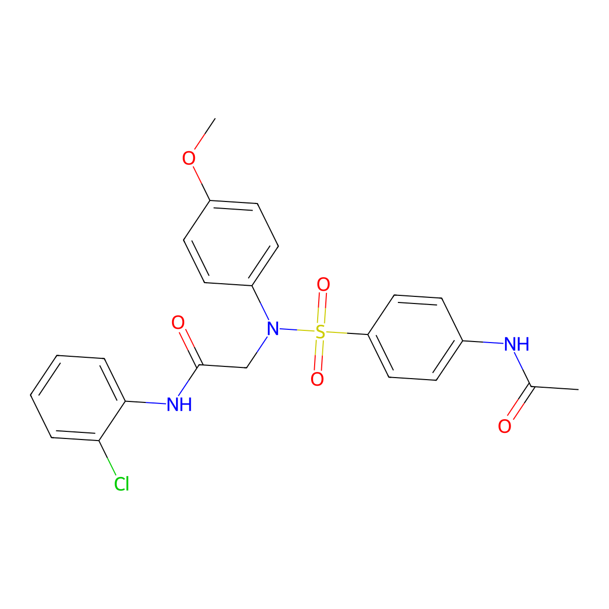 2-(N-(4-acetamidophenyl)sulfonyl-4-methoxyanilino)-N-(2-chlorophenyl)acetamide molecular structure, CAS 425613-44-1