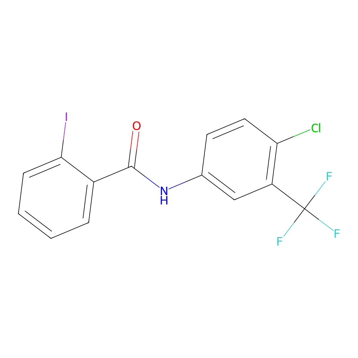 N-[4-chloro-3-(trifluoromethyl)phenyl]-2-iodobenzamide molecular structure, CAS 425613-53-2