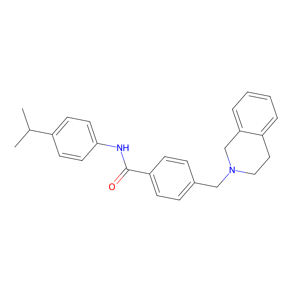4-(3,4-dihydro-1H-isoquinolin-2-ylmethyl)-N-(4-propan-2-ylphenyl)benzamide molecular structure, CAS 425613-67-8