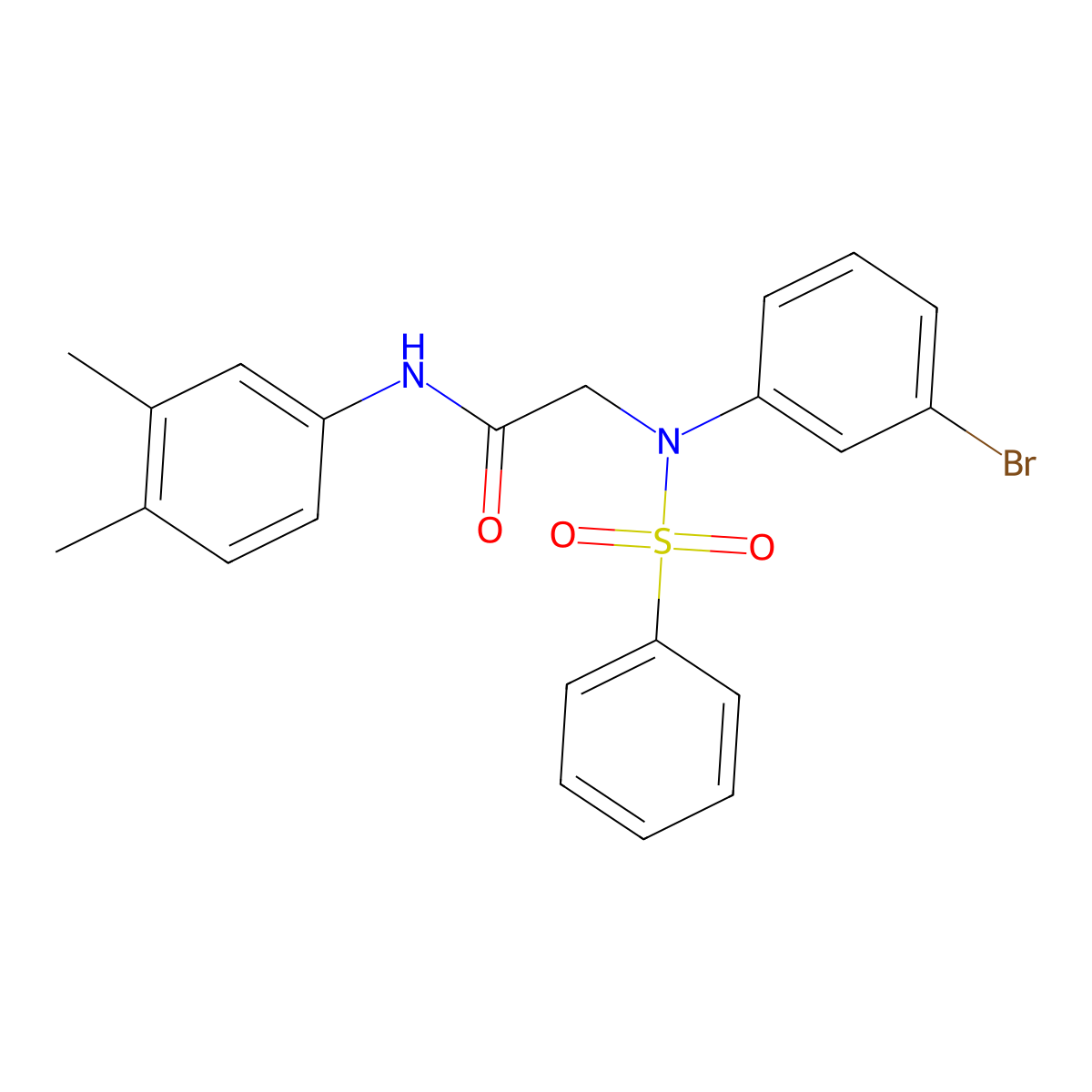 2-[N-(benzenesulfonyl)-3-bromoanilino]-N-(3,4-dimethylphenyl)acetamide molecular structure, CAS 425613-79-2