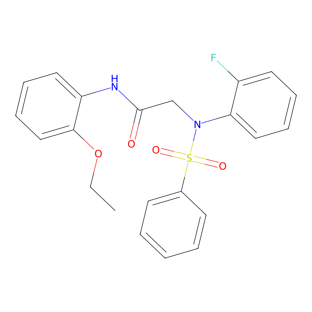 2-[N-(benzenesulfonyl)-2-fluoroanilino]-N-(2-ethoxyphenyl)acetamide molecular structure, CAS 425614-19-3