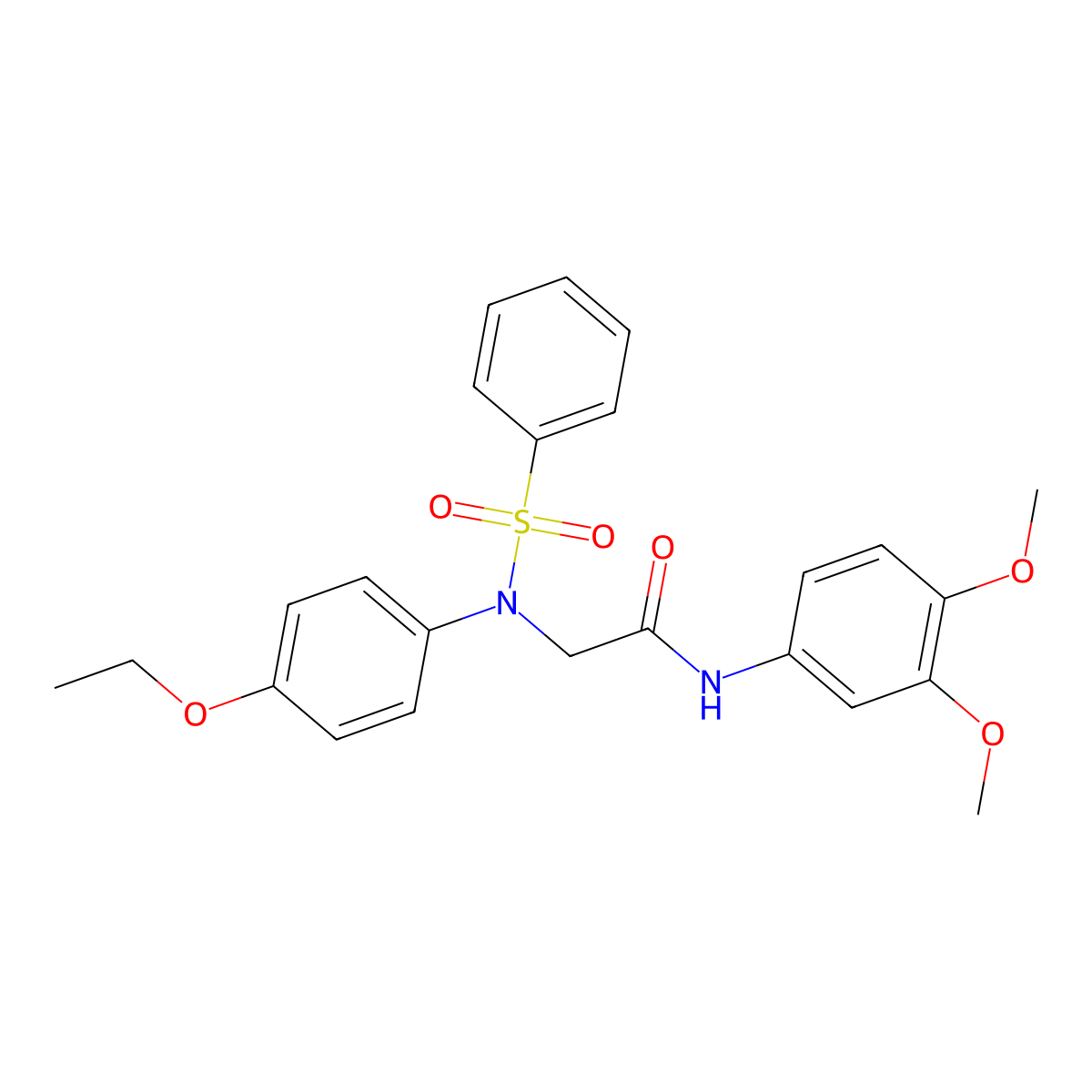 2-[N-(benzenesulfonyl)-4-ethoxyanilino]-N-(3,4-dimethoxyphenyl)acetamide molecular structure, CAS 425614-30-8