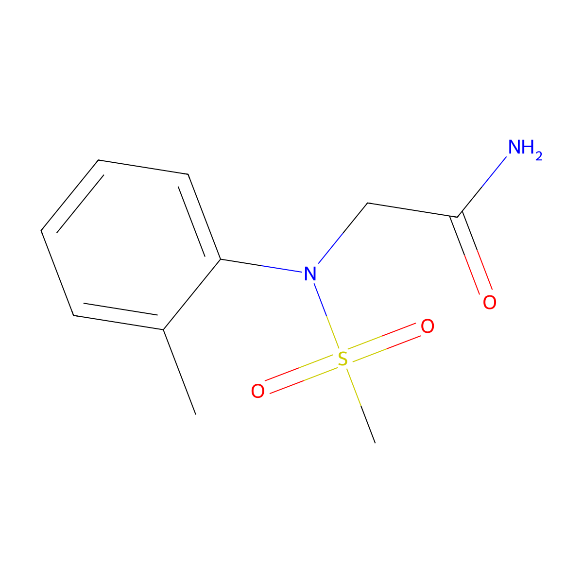 2-(2-methyl-N-methylsulfonylanilino)acetamide molecular structure, CAS 425614-75-1