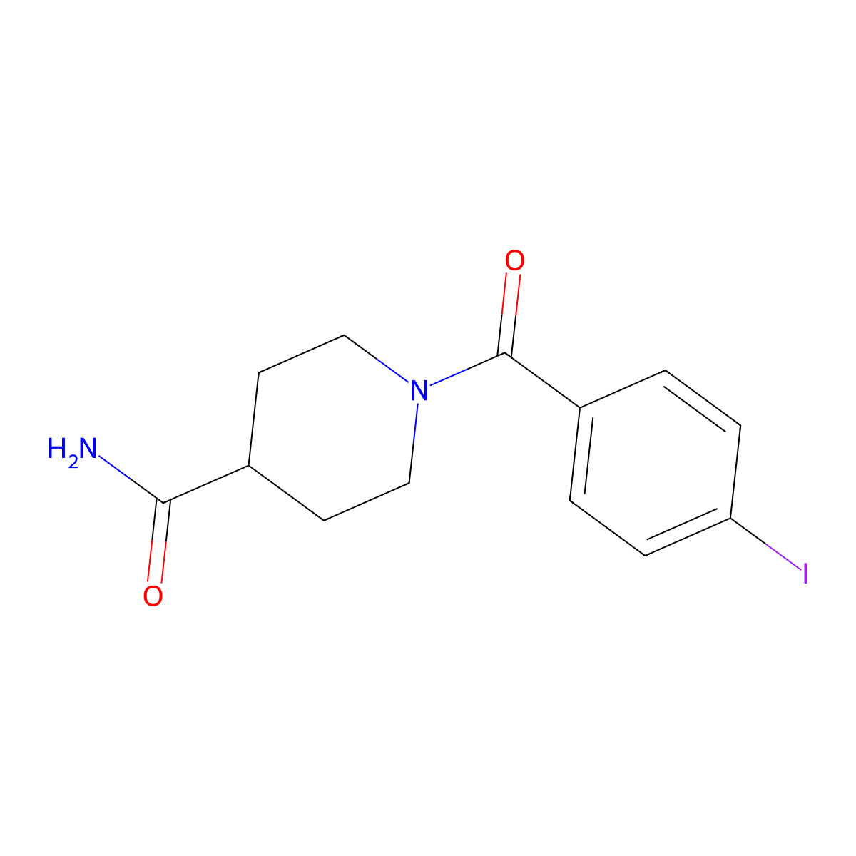 1-(4-Iodobenzoyl)piperidine-4-carboxamide molecular structure, CAS 425614-78-4