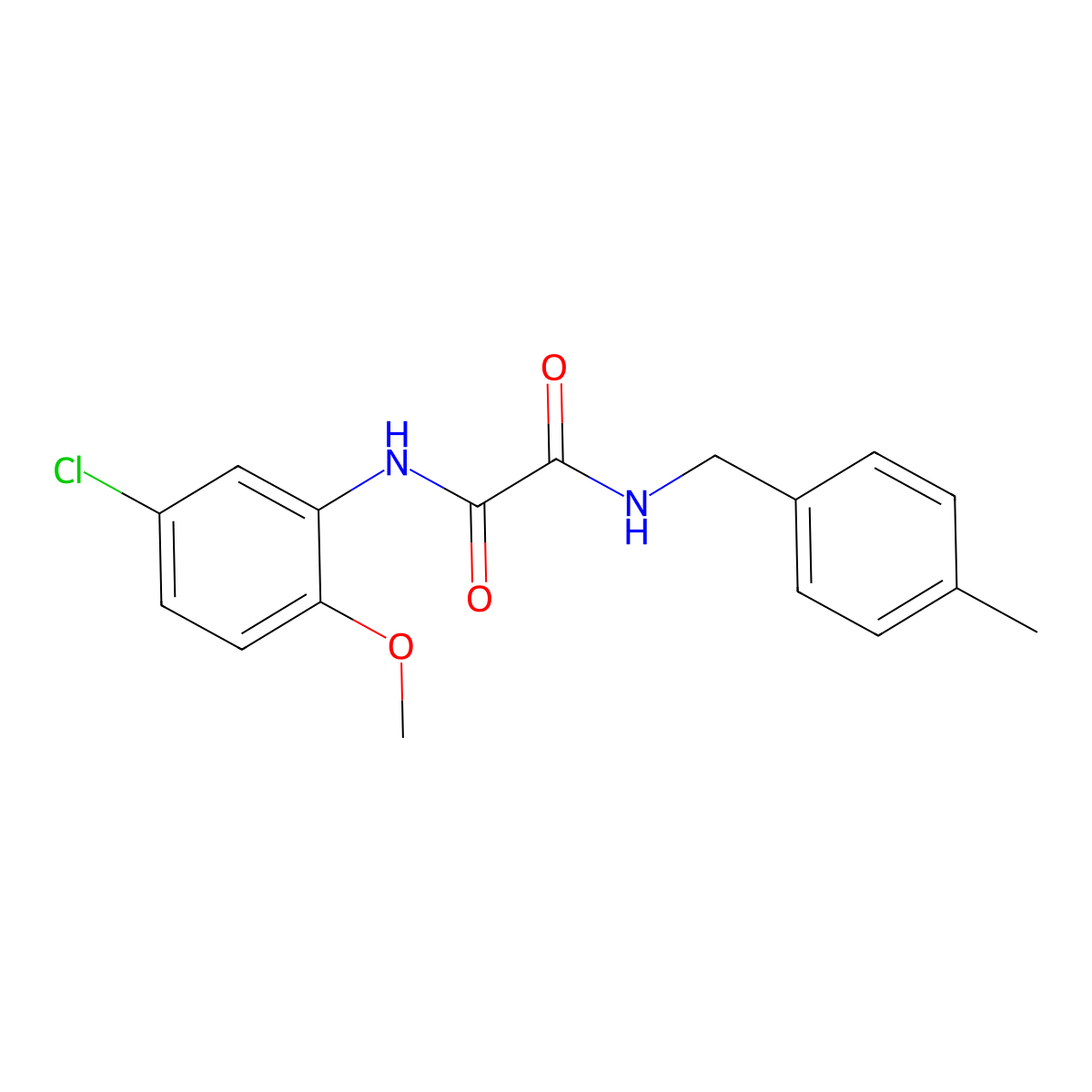 N-(5-chloro-2-methoxyphenyl)-N'-(4-methylbenzyl)ethanediamide molecular structure, CAS 425614-98-8