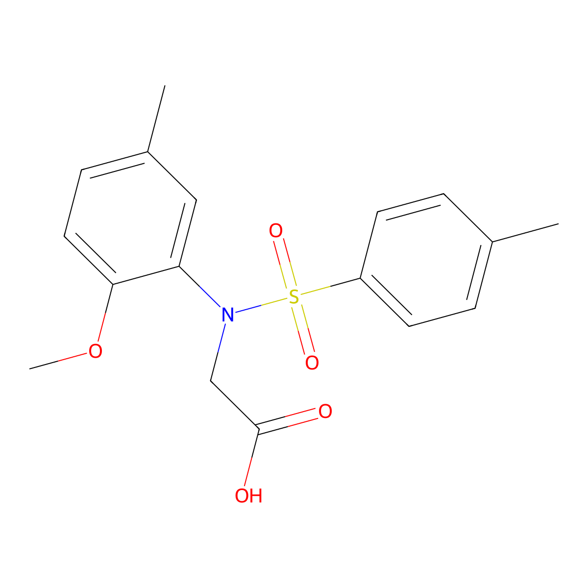 N-(2-methoxy-5-methylphenyl)-N-[(4-methylphenyl)sulfonyl]glycine molecular structure, CAS 425616-18-8