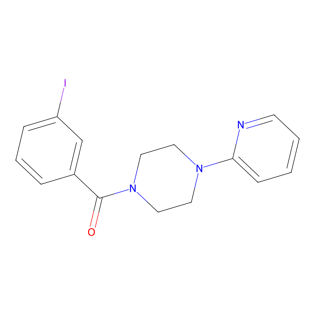 (3-Iodophenyl)-(4-pyridin-2-ylpiperazin-1-yl)methanone molecular structure, CAS 425616-46-2