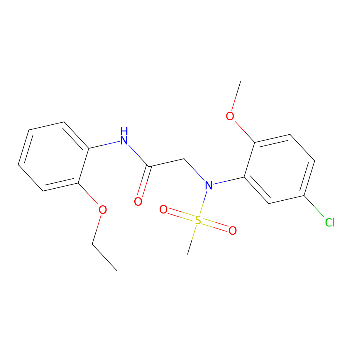 2-(5-chloro-2-methoxy-N-methylsulfonylanilino)-N-(2-ethoxyphenyl)acetamide molecular structure, CAS 425616-54-2