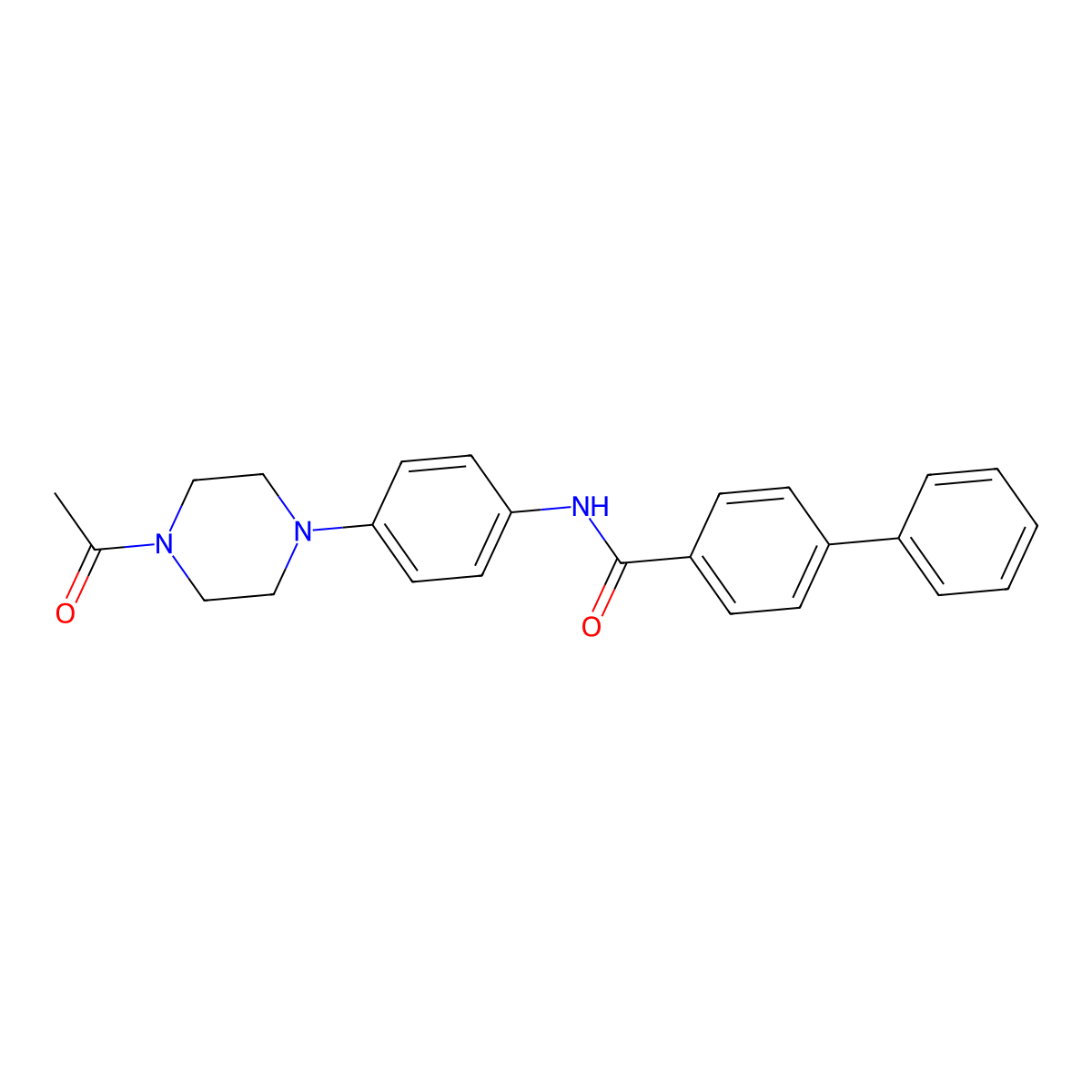 N-[4-(4-acetylpiperazin-1-yl)phenyl]-4-phenylbenzamide molecular structure, CAS 425616-62-2