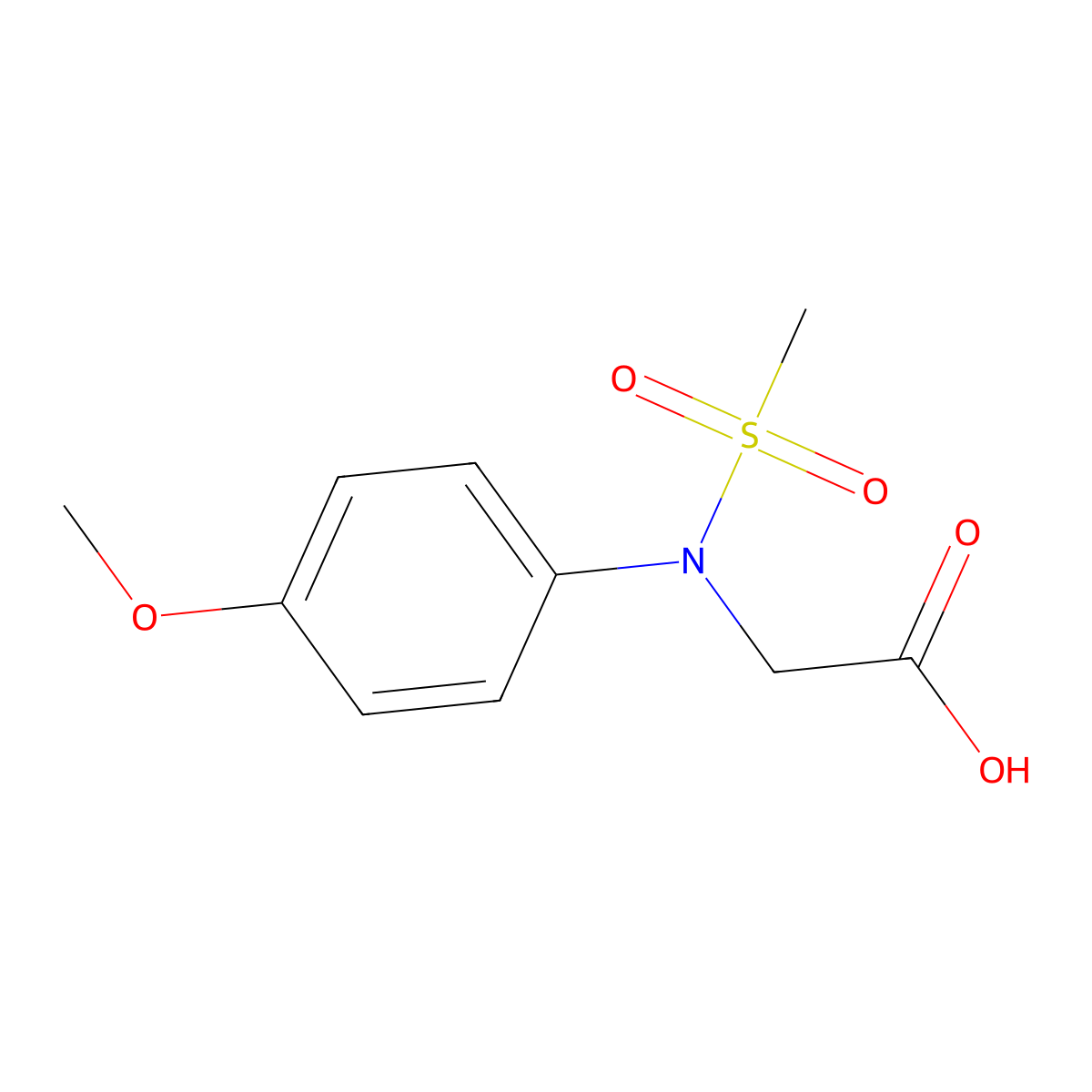 N-(4-methoxyphenyl)-N-(methylsulfonyl)glycine molecular structure, CAS 425616-70-2