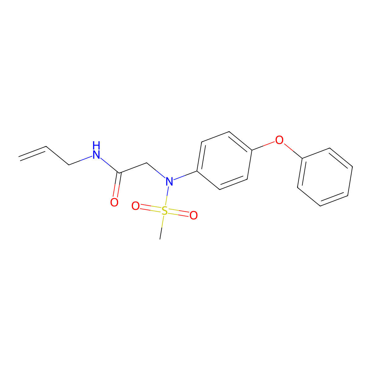 N-allyl-2-[(methylsulfonyl)-4-phenoxyanilino]acetamide molecular structure, CAS 425616-83-7