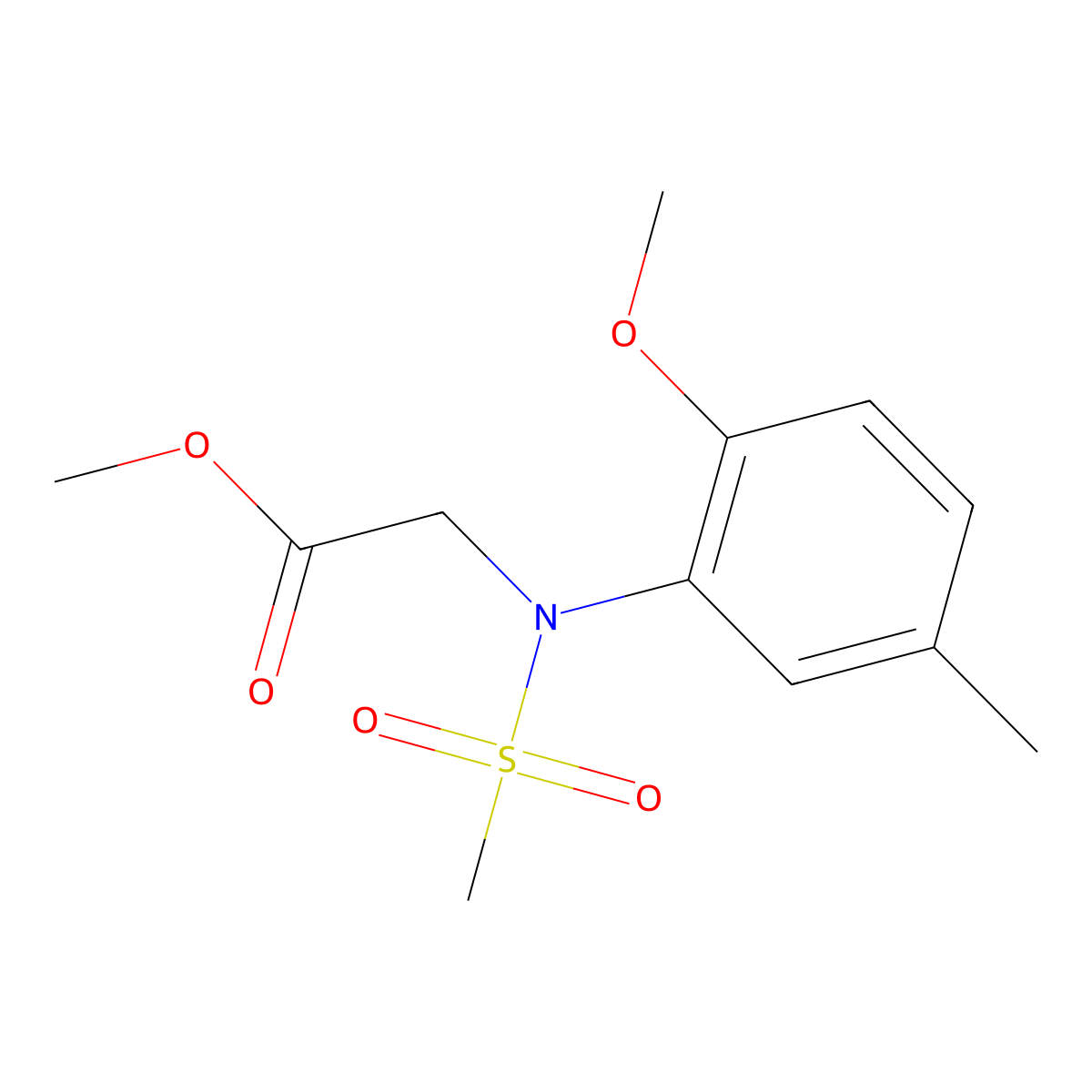 Methyl N-(2-methoxy-5-methylphenyl)-N-(methylsulfonyl)glycinate molecular structure, CAS 425616-95-1