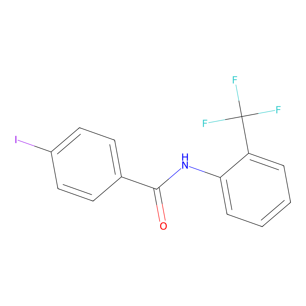 4-iodo-N-[2-(trifluoromethyl)phenyl]benzamide molecular structure, CAS 425617-02-3