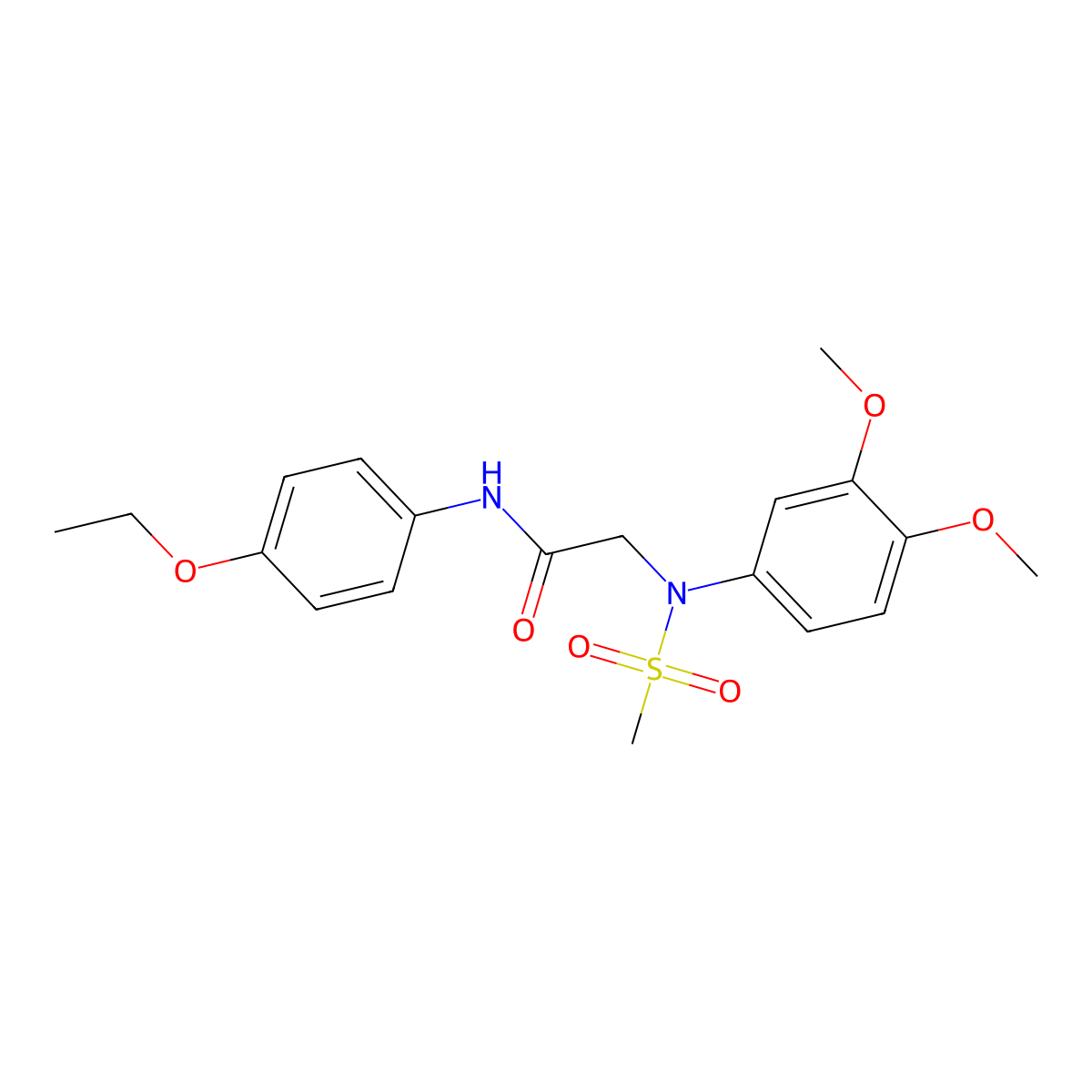 2-(3,4-dimethoxy-N-methylsulfonylanilino)-N-(4-ethoxyphenyl)acetamide molecular structure, CAS 425617-10-3