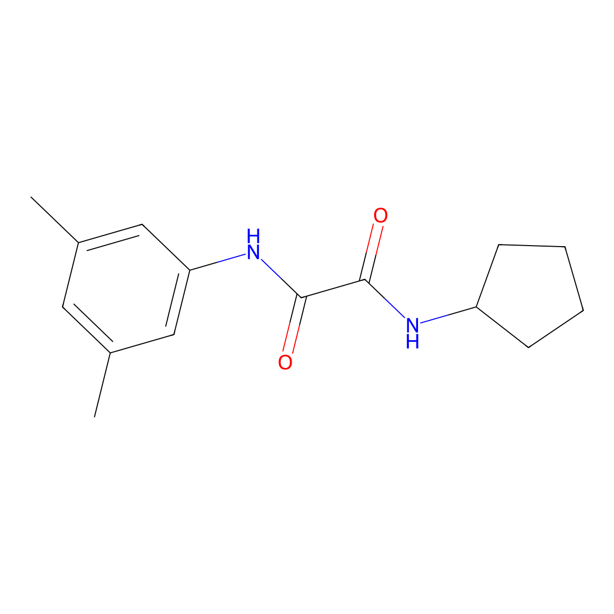 N-cyclopentyl-N'-(3,5-dimethylphenyl)oxamide molecular structure, CAS 425617-19-2