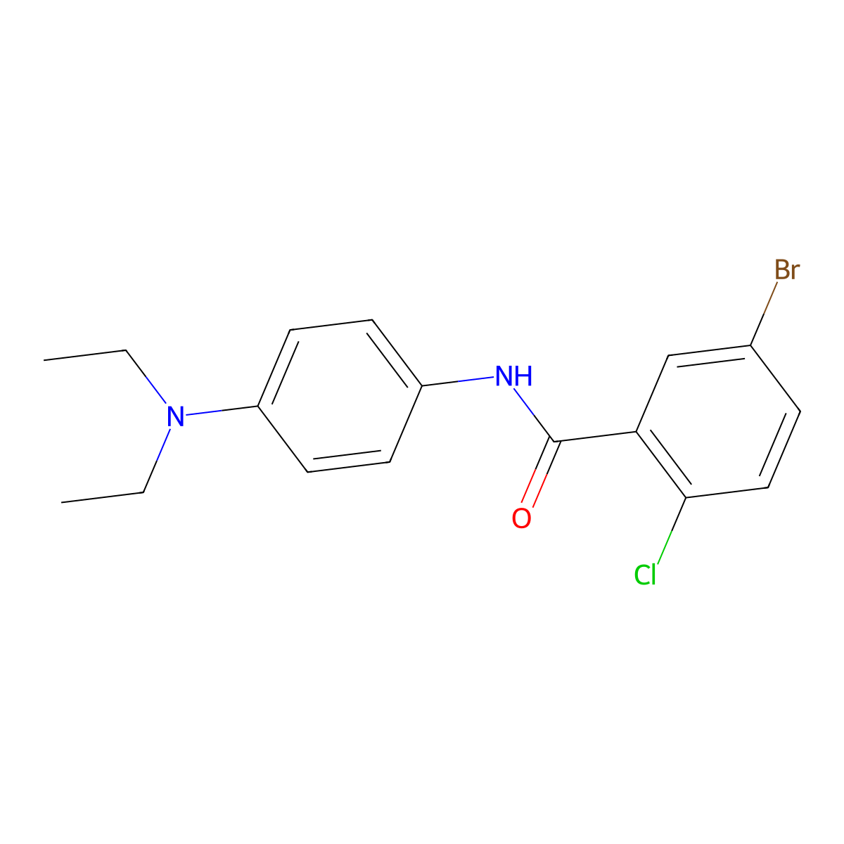 5-bromo-2-chloro-N-[4-(diethylamino)phenyl]benzamide molecular structure, CAS 425617-52-3