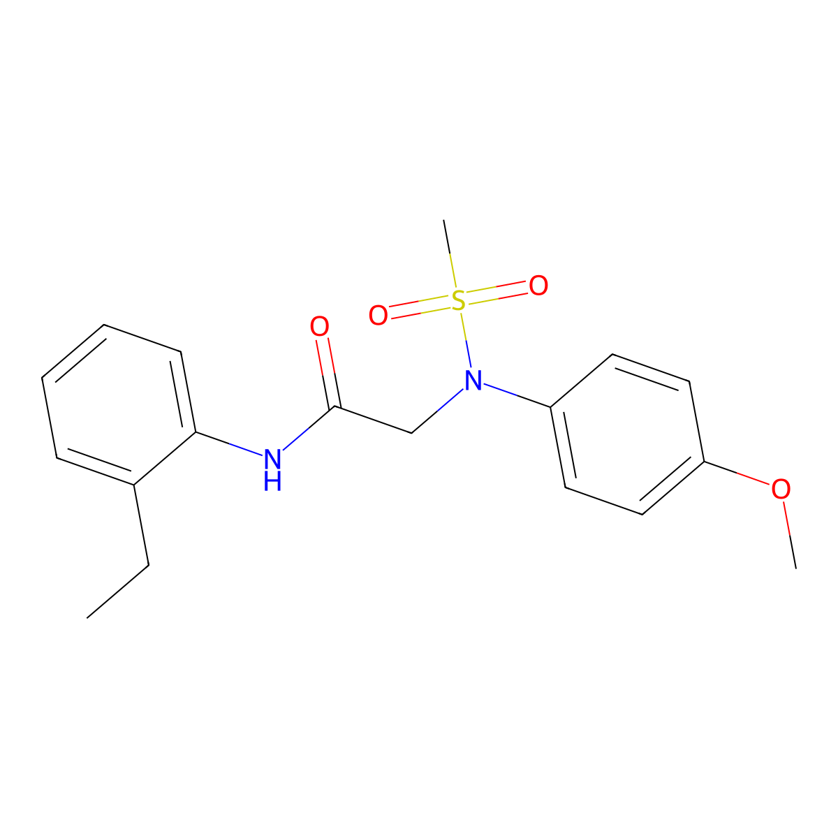 N-(2-ethylphenyl)-2-(4-methoxy-N-methylsulfonylanilino)acetamide molecular structure, CAS 425617-74-9