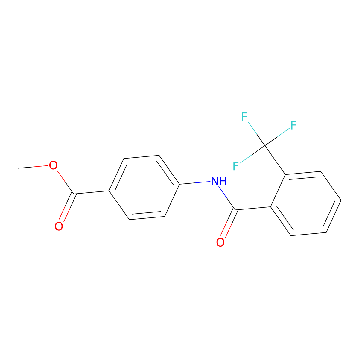 Methyl 4-{[2-(trifluoromethyl)benzoyl]amino}benzoate molecular structure, CAS 425617-92-1