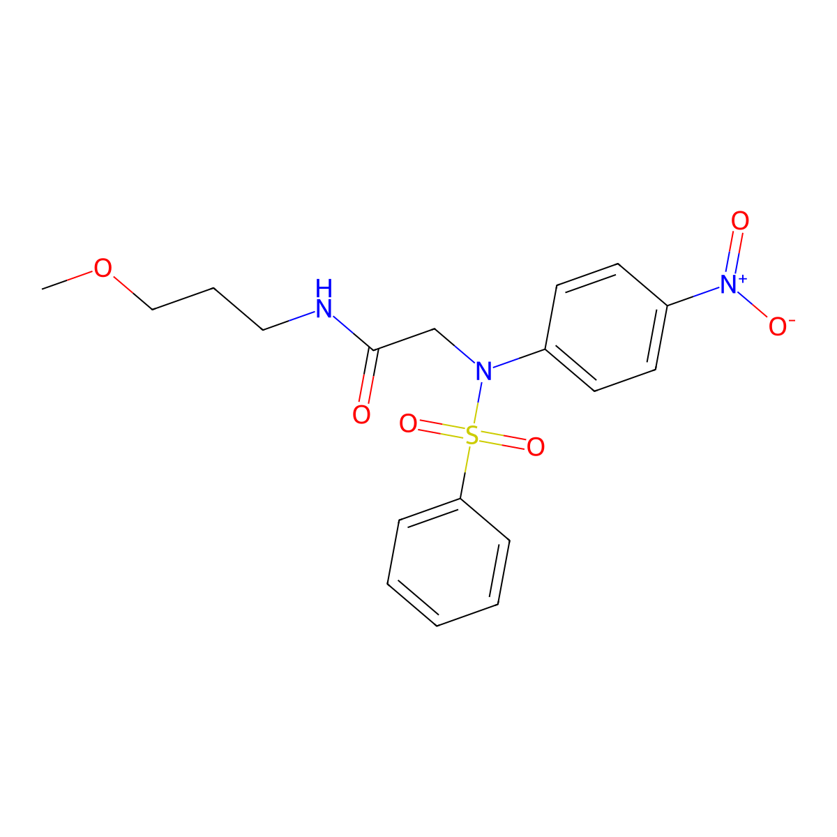 2-[N-(benzenesulfonyl)-4-nitroanilino]-N-(3-methoxypropyl)acetamide molecular structure, CAS 425617-99-8