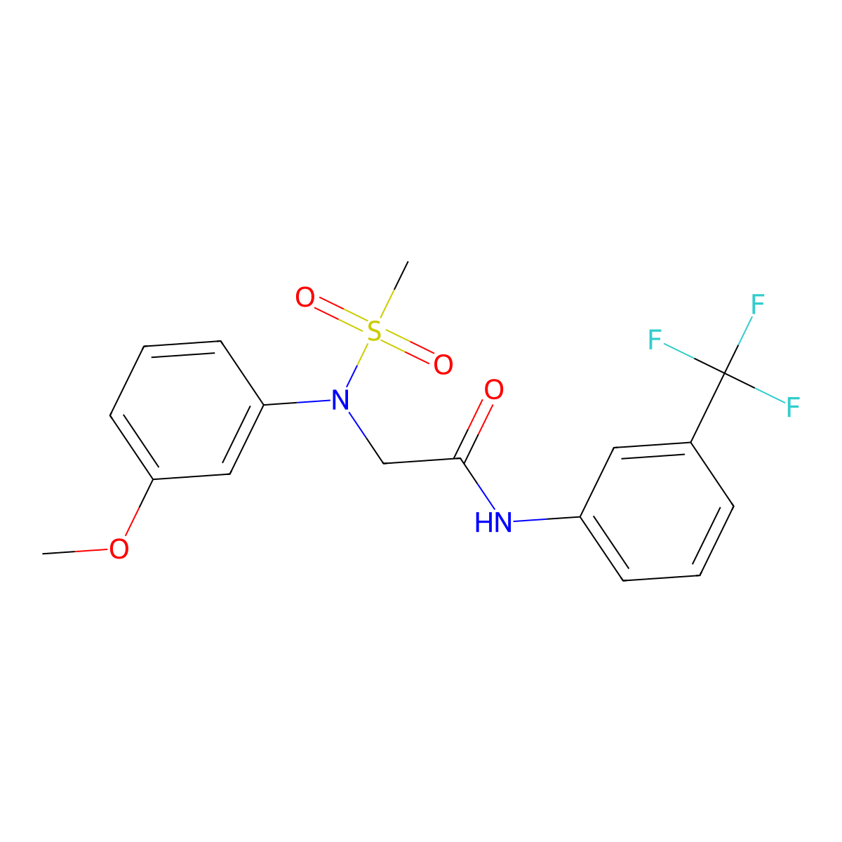 2-(3-methoxy-N-methylsulfonylanilino)-N-[3-(trifluoromethyl)phenyl]acetamide molecular structure, CAS 425618-07-1