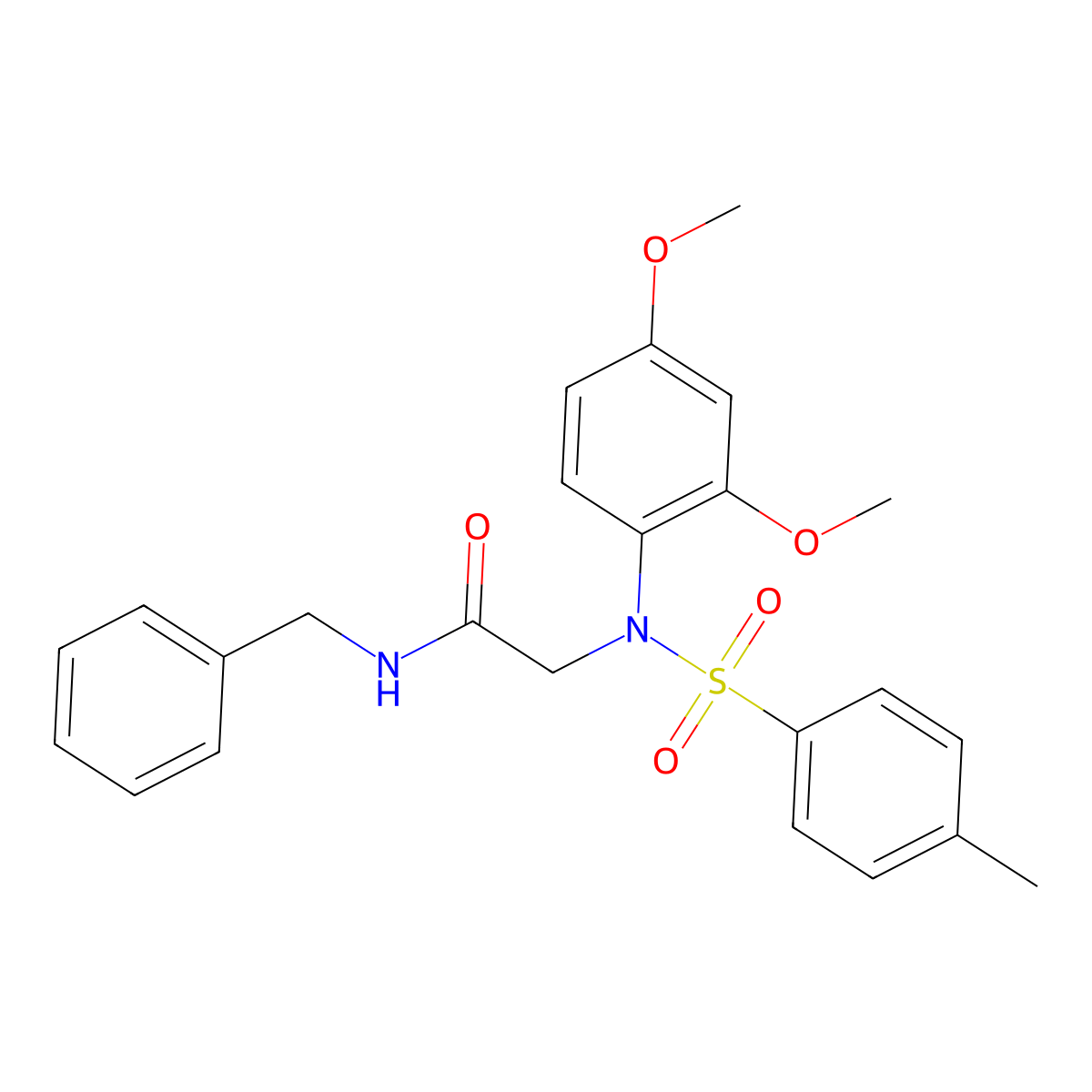 N-benzyl-2-(2,4-dimethoxy-N-(4-methylphenyl)sulfonylanilino)acetamide molecular structure, CAS 425618-08-2