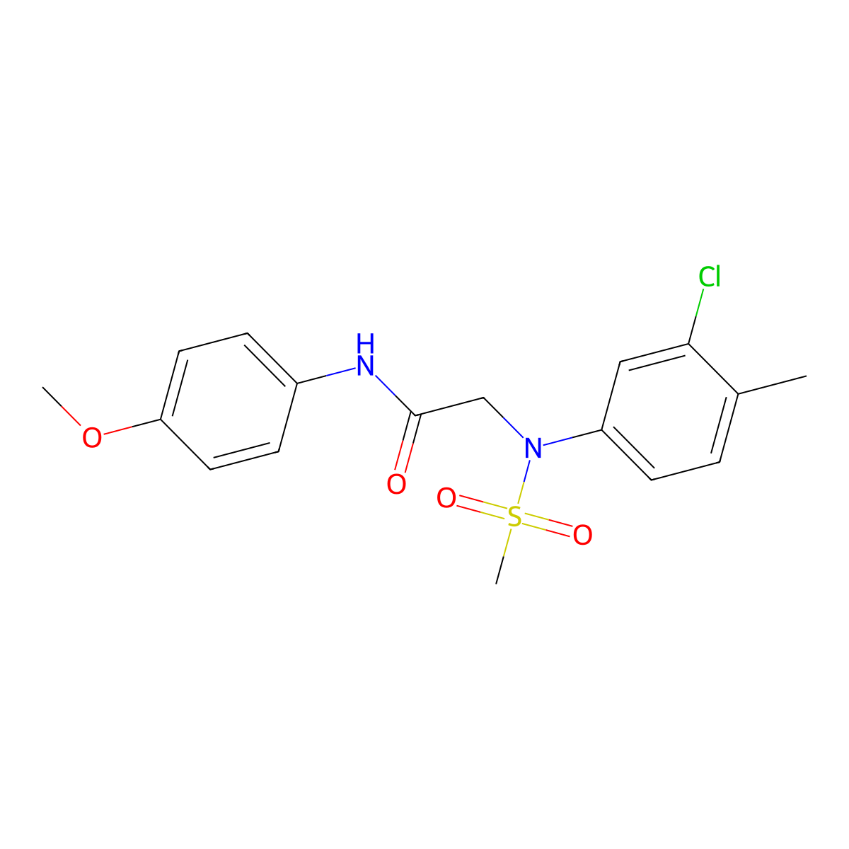2-(3-chloro-4-methyl-N-methylsulfonylanilino)-N-(4-methoxyphenyl)acetamide molecular structure, CAS 425618-13-9