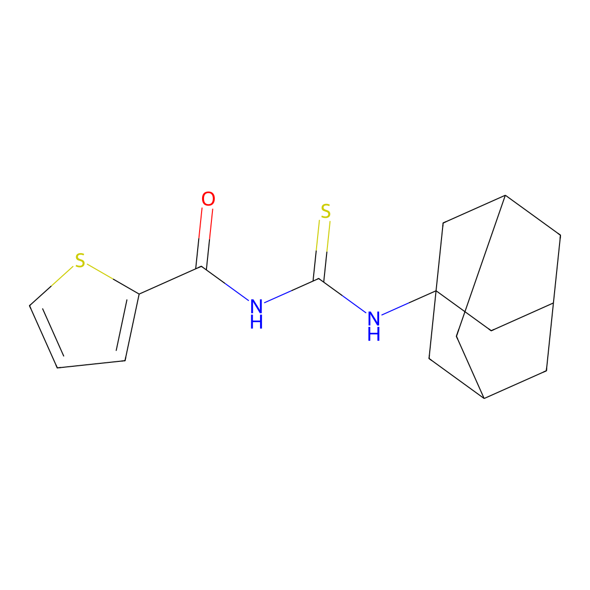 N-(1-adamantylcarbamothioyl)thiophene-2-carboxamide molecular structure, CAS 425618-43-5