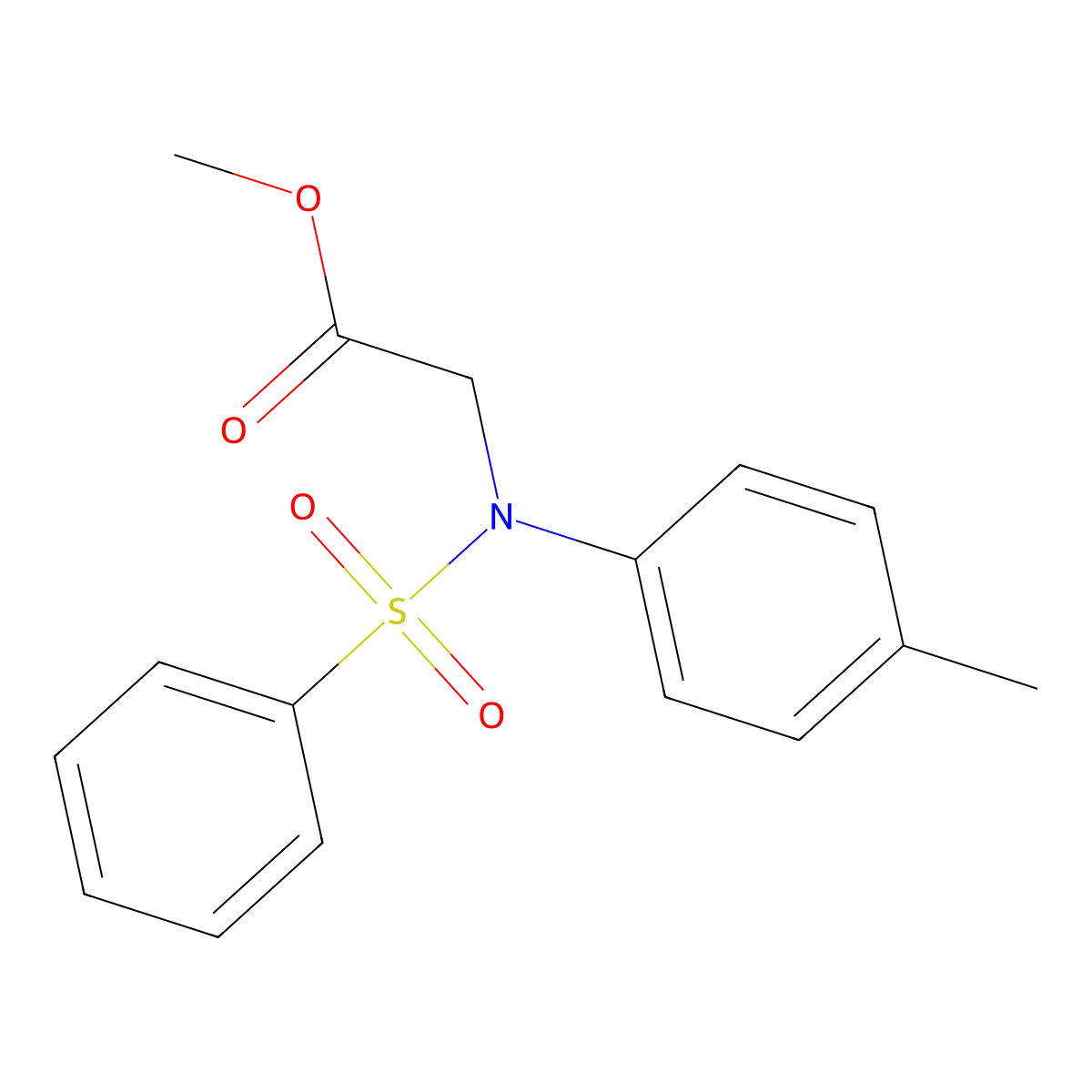 Methyl N-(4-methylphenyl)-N-(phenylsulfonyl)glycinate molecular structure, CAS 425618-52-6