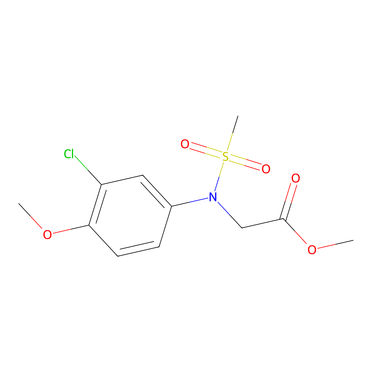 methyl N-(3-chloro-4-methoxyphenyl)-N-(methylsulfonyl)glycinate molecular structure, CAS 425618-72-0