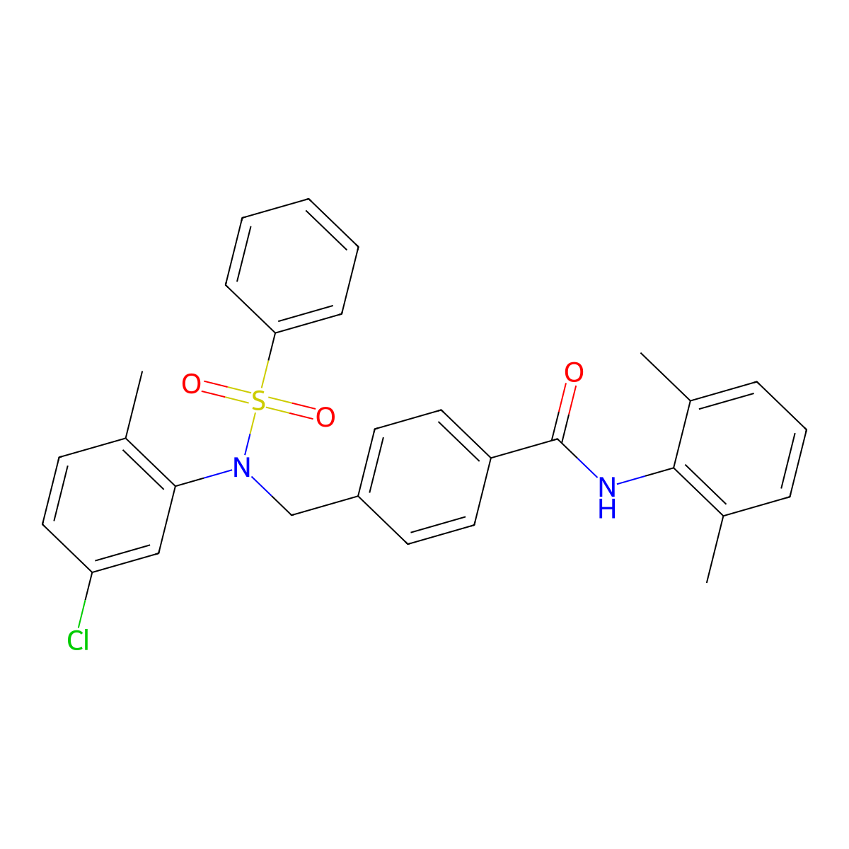 4-[[N-(benzenesulfonyl)-5-chloro-2-methylanilino]methyl]-N-(2,6-dimethylphenyl)benzamide molecular structure, CAS 425618-99-1