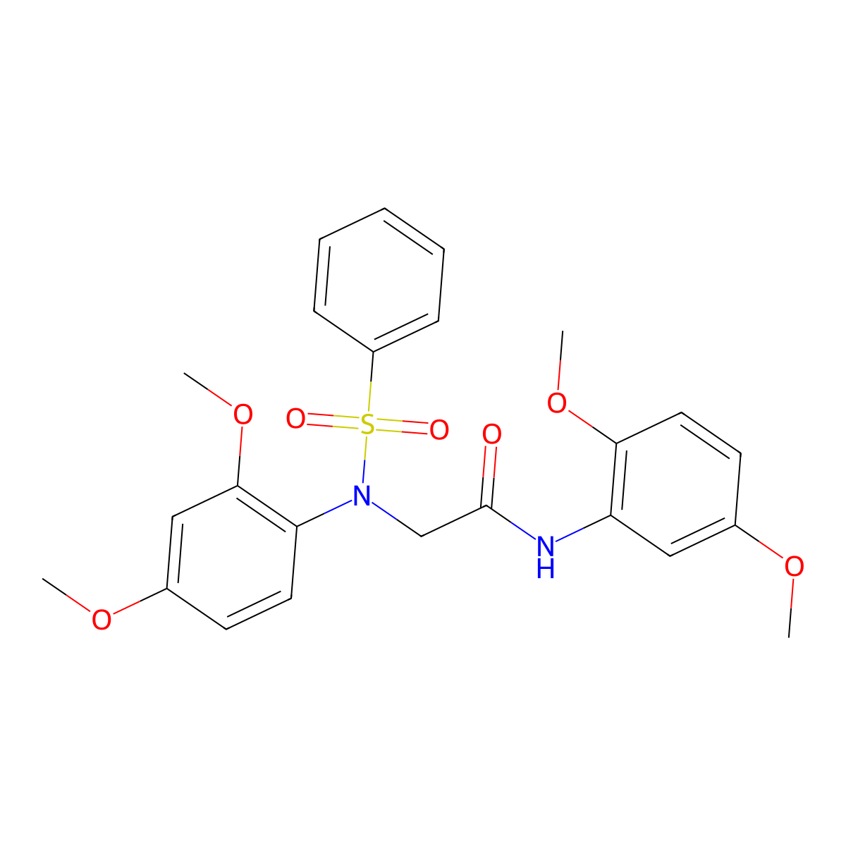 2-[N-(benzenesulfonyl)-2,4-dimethoxyanilino]-N-(2,5-dimethoxyphenyl)acetamide molecular structure, CAS 425619-35-8