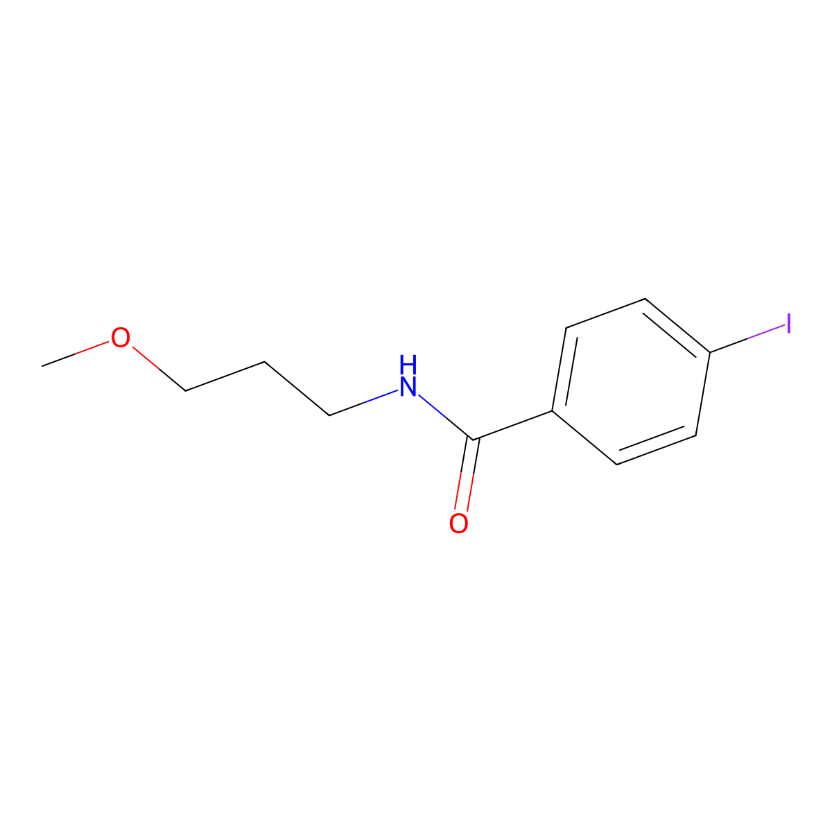 4-iodo-N-(3-methoxypropyl)benzamide molecular structure, CAS 425619-63-2