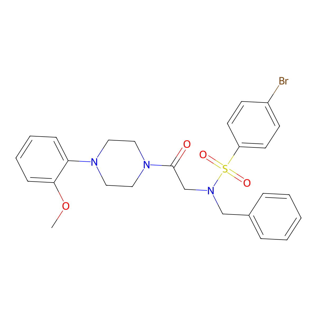 N-benzyl-4-bromo-N-[2-[4-(2-methoxyphenyl)piperazin-1-yl]-2-oxoethyl]benzenesulfonamide molecular structure, CAS 425619-78-9