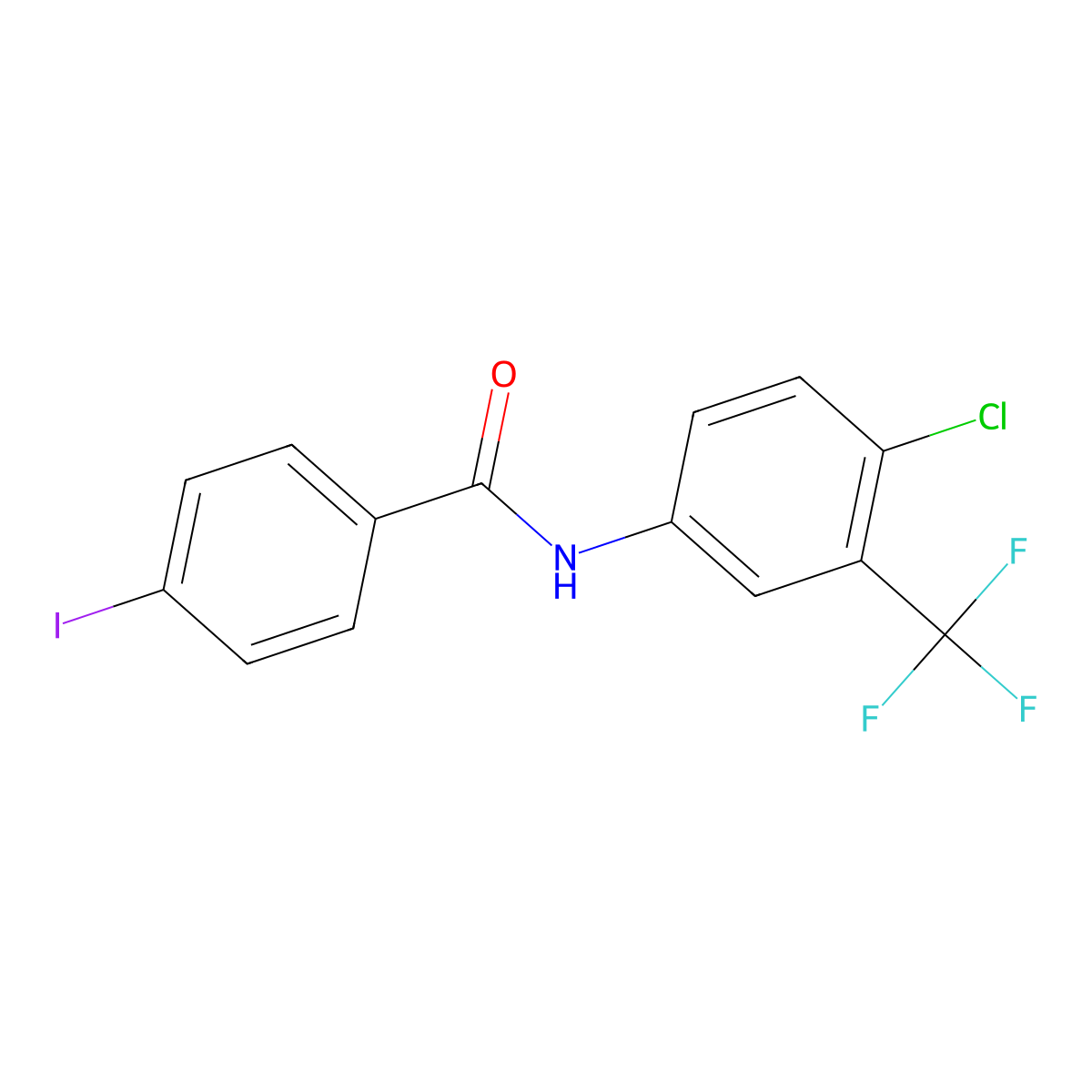 N-[4-chloro-3-(trifluoromethyl)phenyl]-4-iodobenzamide molecular structure, CAS 425619-87-0