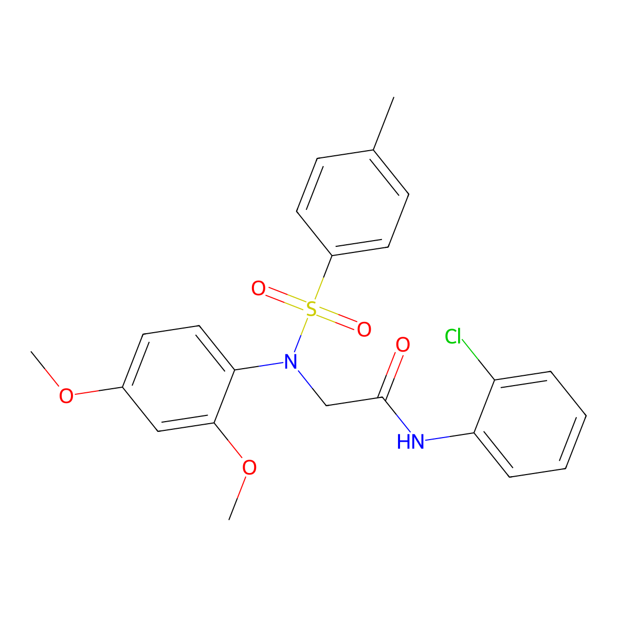 N-(2-chlorophenyl)-2-(2,4-dimethoxy-N-(4-methylphenyl)sulfonylanilino)acetamide molecular structure, CAS 425619-90-5