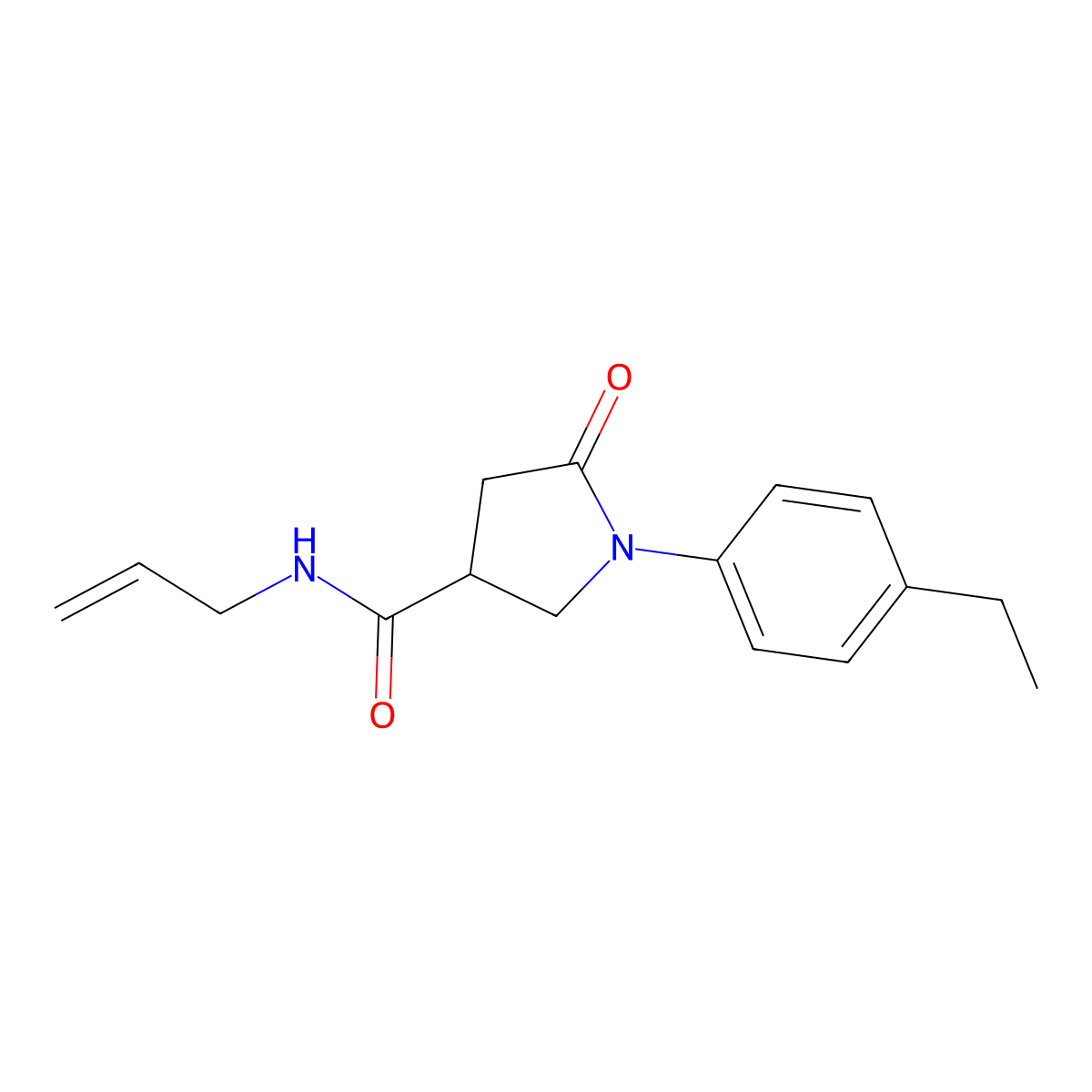 1-(4-ethylphenyl)-5-oxo-N-prop-2-enylpyrrolidine-3-carboxamide molecular structure, CAS 425620-29-7