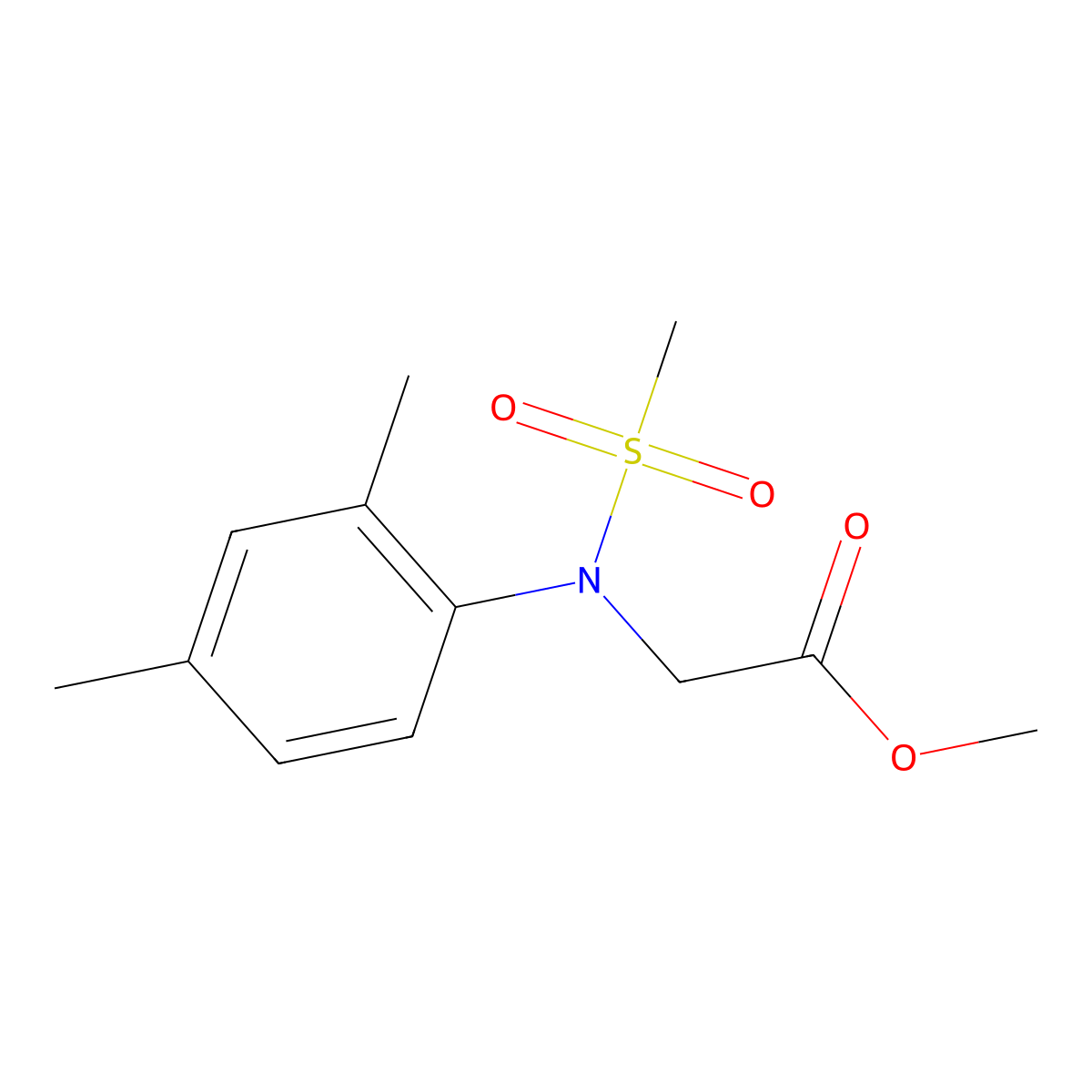 Methyl N-(2,4-dimethylphenyl)-N-(methylsulfonyl)glycinate molecular structure, CAS 425624-05-1