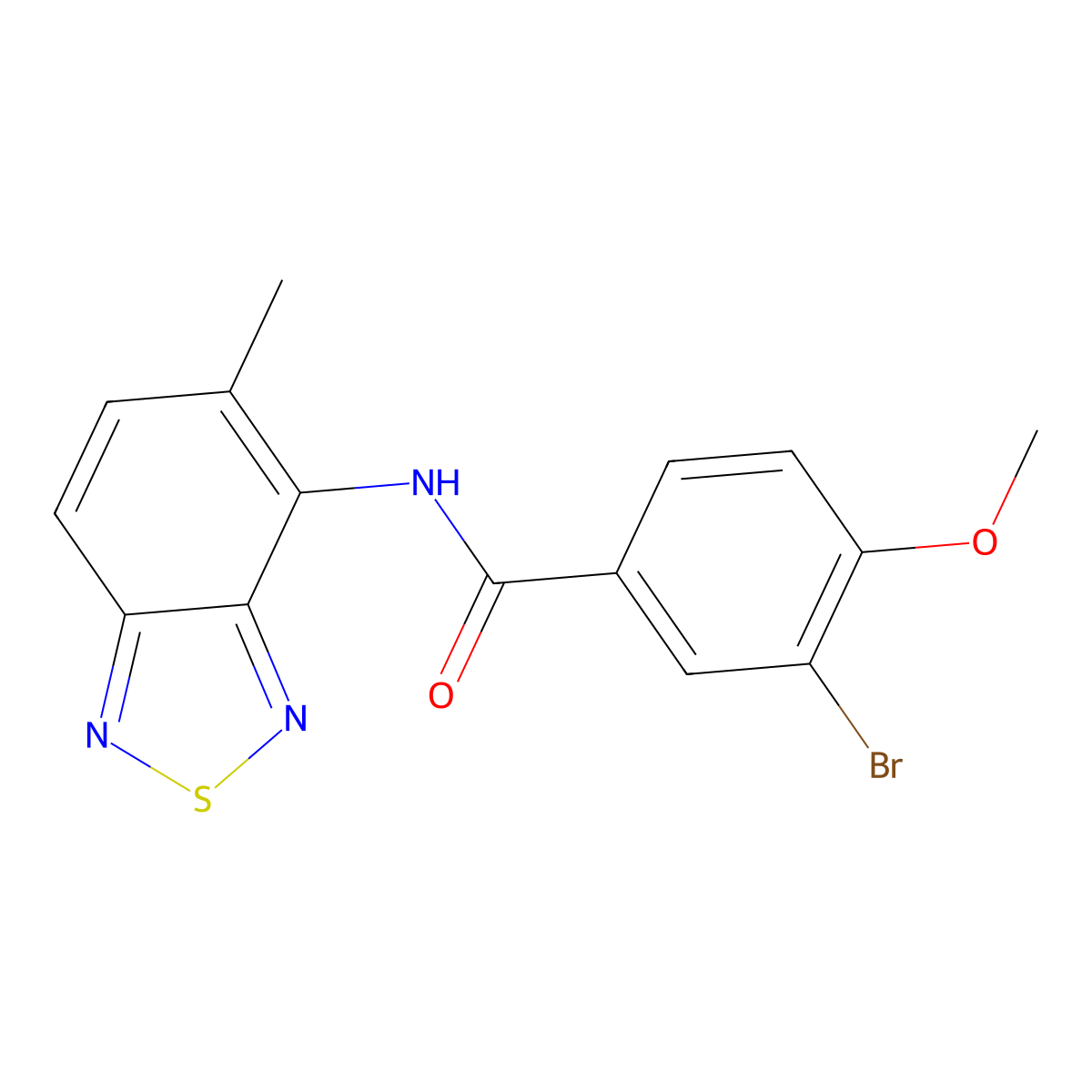 3-bromo-4-methoxy-N-(5-methyl-2,1,3-benzothiadiazol-4-yl)benzamide molecular structure, CAS 425624-08-4