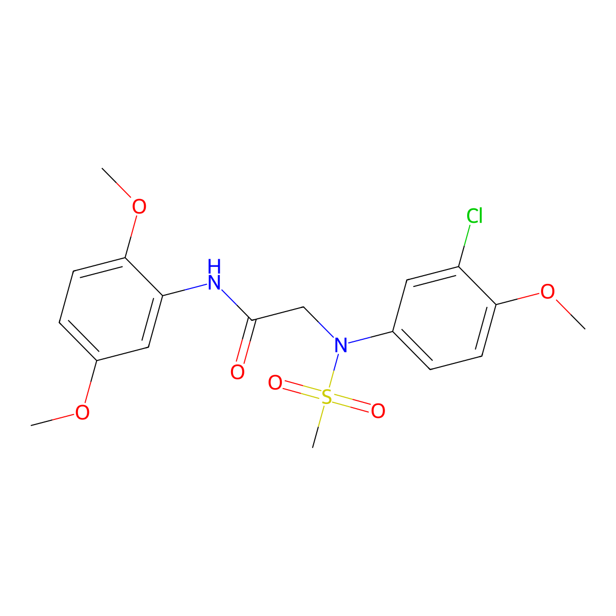 2-(3-chloro-4-methoxy-N-methylsulfonylanilino)-N-(2,5-dimethoxyphenyl)acetamide molecular structure, CAS 425624-39-1