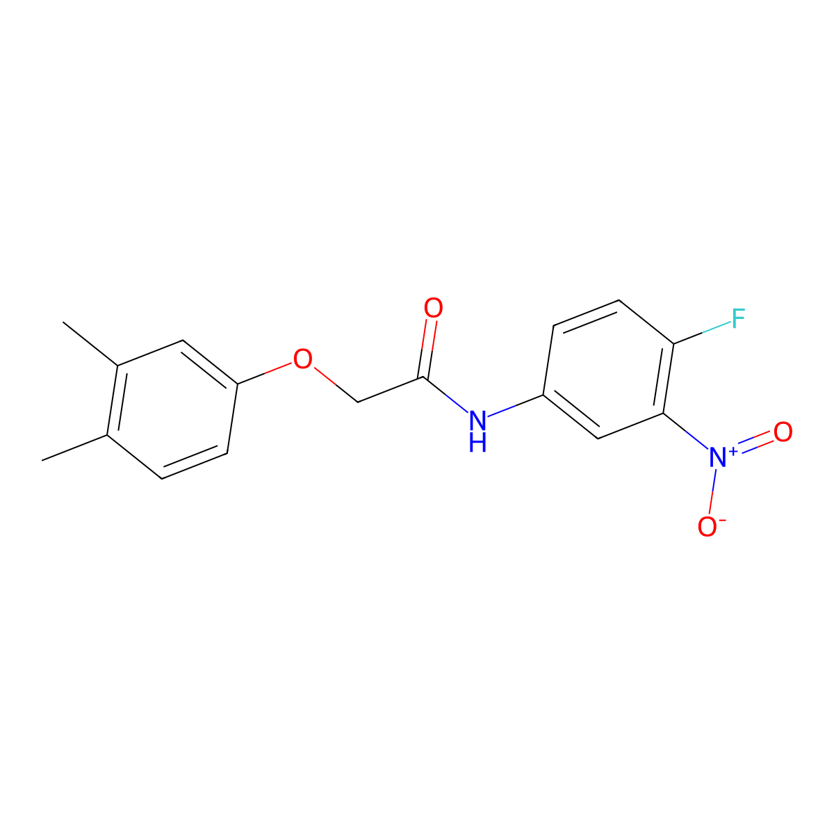 2-(3,4-dimethylphenoxy)-N-(4-fluoro-3-nitrophenyl)acetamide molecular structure, CAS 425624-46-0