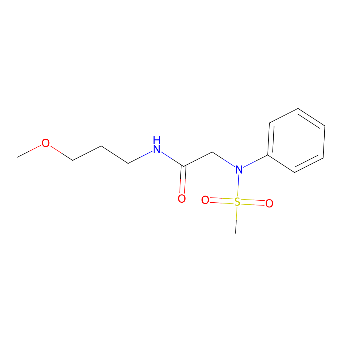 N-(3-methoxypropyl)-2-(N-methylsulfonylanilino)acetamide molecular structure, CAS 425624-48-2