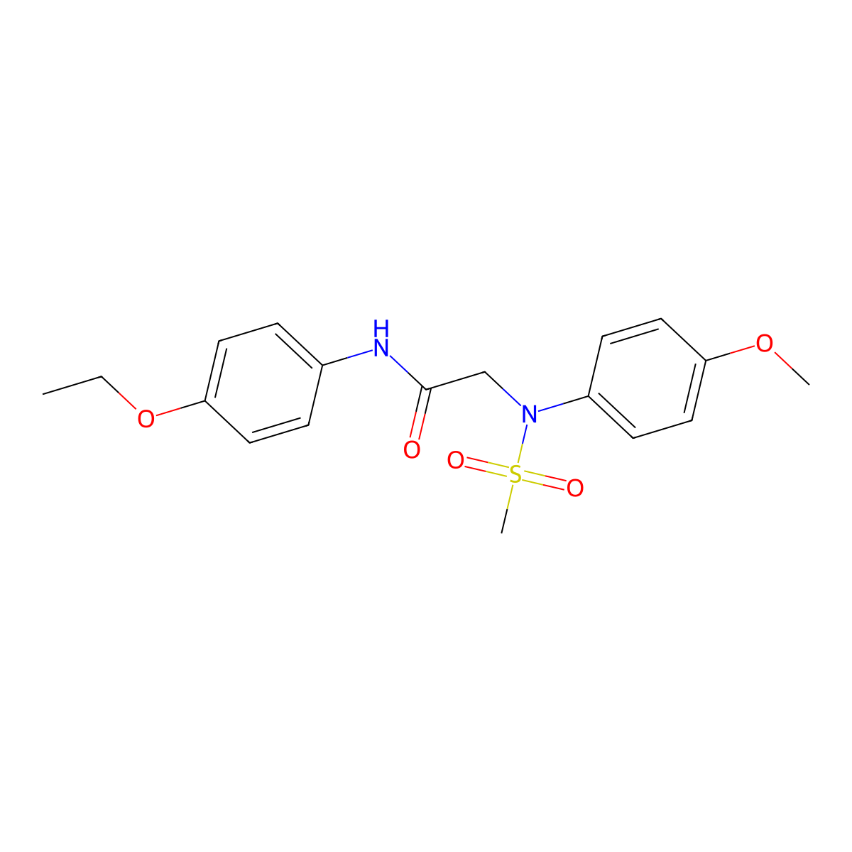 N-(4-ethoxyphenyl)-2-(4-methoxy-N-methylsulfonylanilino)acetamide molecular structure, CAS 425624-49-3