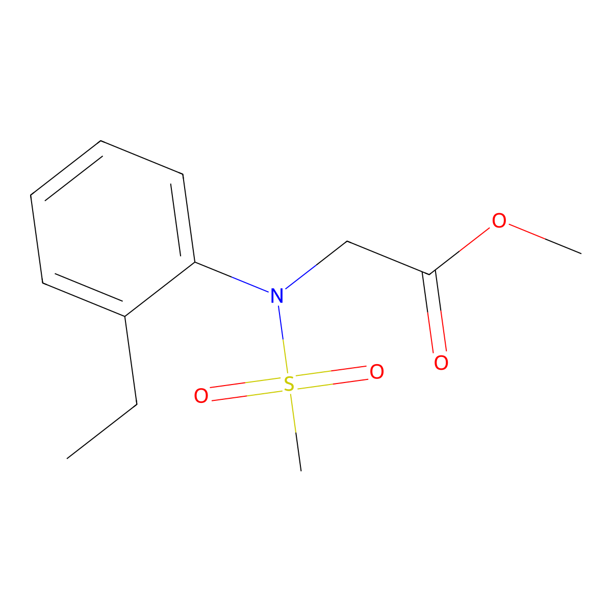 methyl N-(2-ethylphenyl)-N-(methylsulfonyl)glycinate molecular structure, CAS 425624-85-7