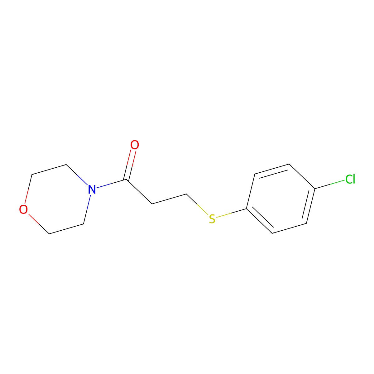 3-[(4-Chlorophenyl)sulfanyl]-1-(morpholin-4-yl)propan-1-one molecular structure, CAS 425625-03-2