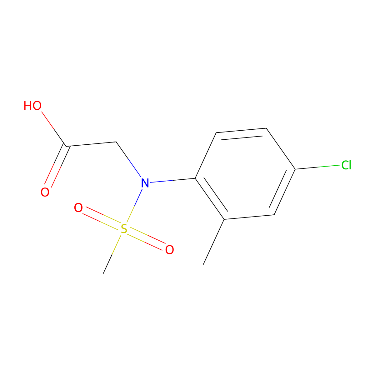 N-(4-chloro-2-methylphenyl)-N-(methylsulfonyl)glycine molecular structure, CAS 425625-27-0