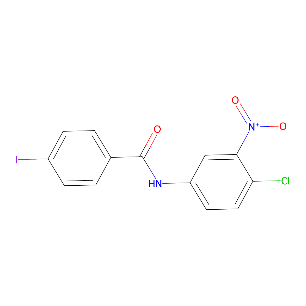 N-(4-chloro-3-nitrophenyl)-4-iodobenzamide molecular structure, CAS 425625-39-4