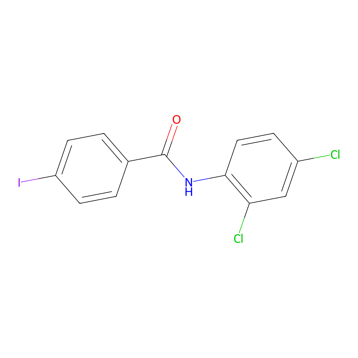 N-(2,4-dichlorophenyl)-4-iodobenzamide molecular structure, CAS 425625-45-2