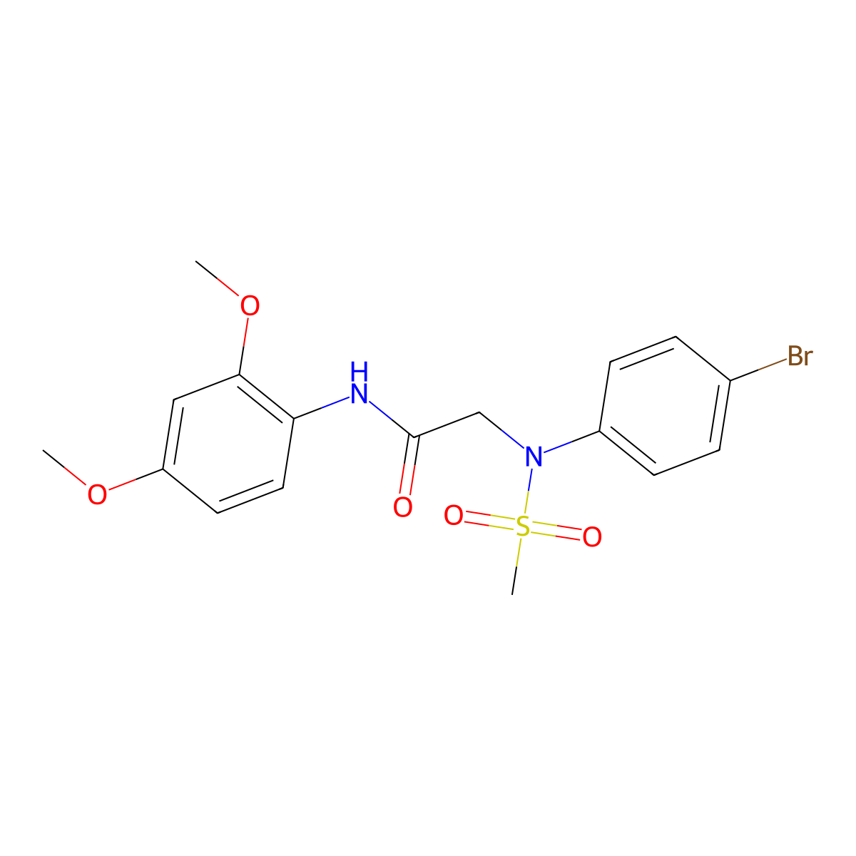 2-(4-bromo-N-methylsulfonylanilino)-N-(2,4-dimethoxyphenyl)acetamide molecular structure, CAS 425625-50-9